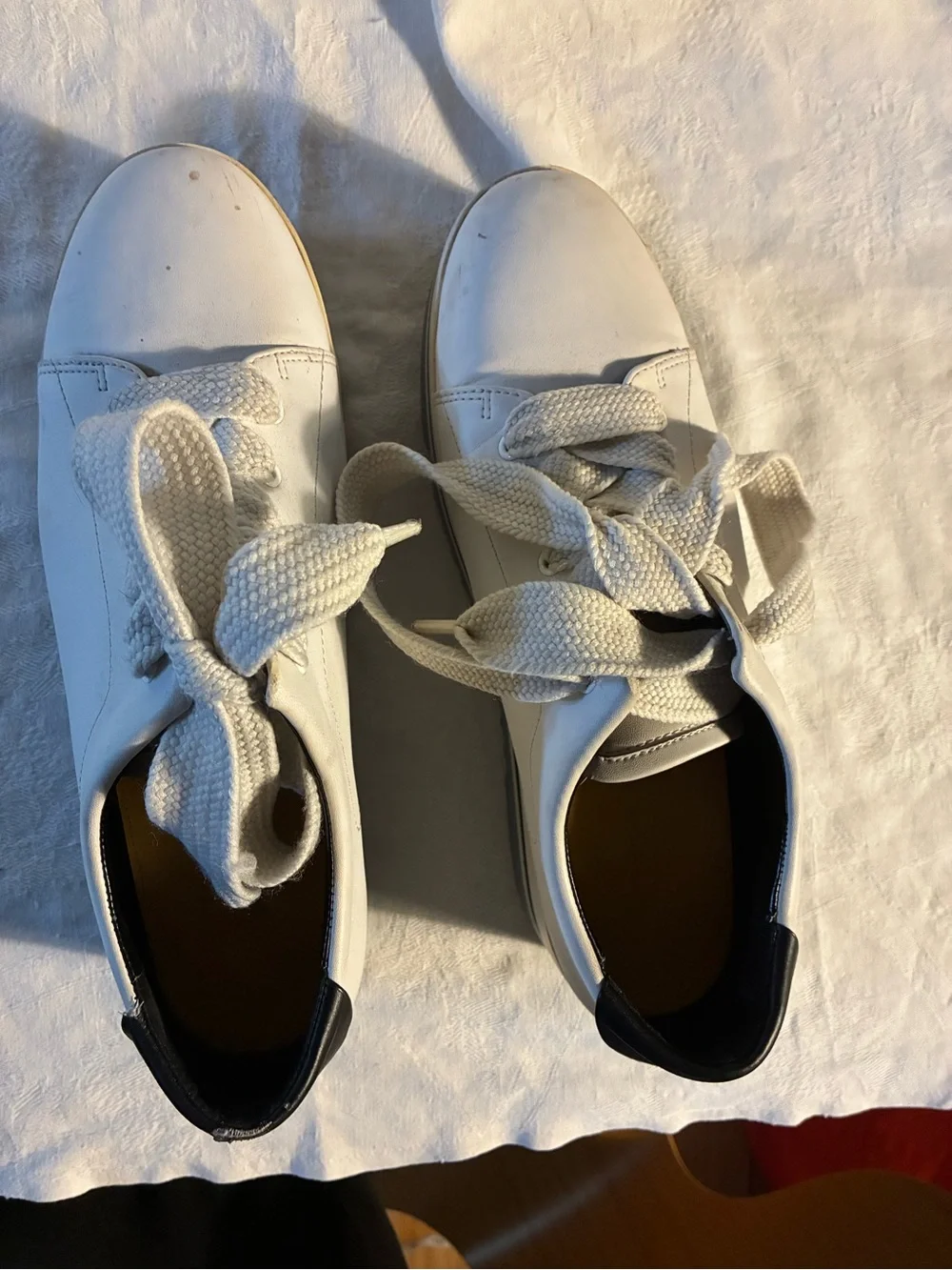 Zara Women White/Navy Sneakers Platform Sneakers